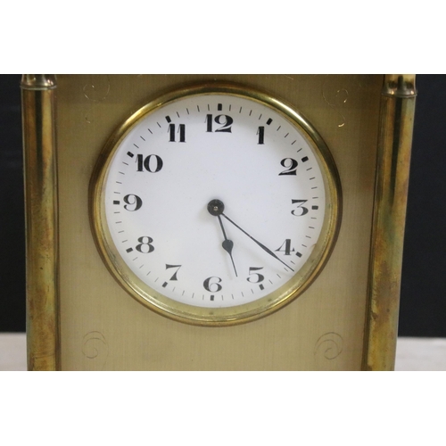 379 - Four vintage carriage clocks to include a wooden cased example and an Acctim scenic Matthew Norman s... 