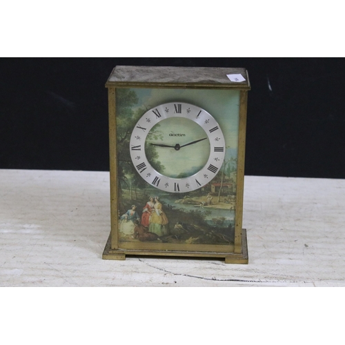 379 - Four vintage carriage clocks to include a wooden cased example and an Acctim scenic Matthew Norman s... 