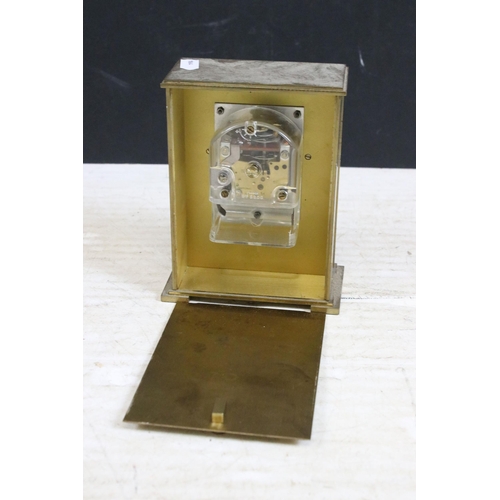 379 - Four vintage carriage clocks to include a wooden cased example and an Acctim scenic Matthew Norman s... 