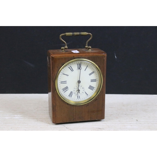 379 - Four vintage carriage clocks to include a wooden cased example and an Acctim scenic Matthew Norman s... 