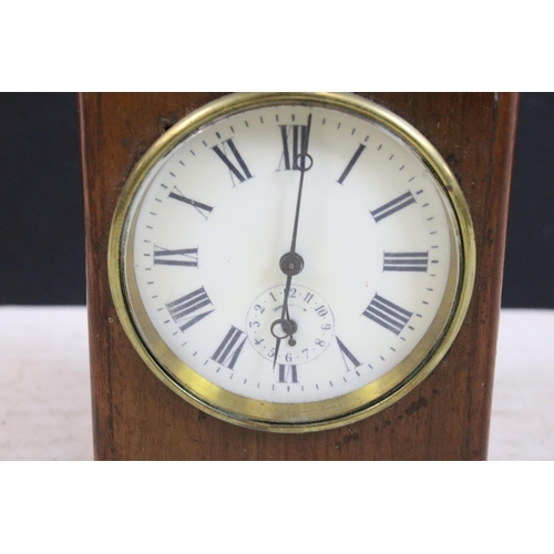 379 - Four vintage carriage clocks to include a wooden cased example and an Acctim scenic Matthew Norman s... 