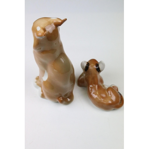 38 - Vintage USSR porcelain animal figurines to include lynx, polar bear, deer, bear, baby leopard and ti... 