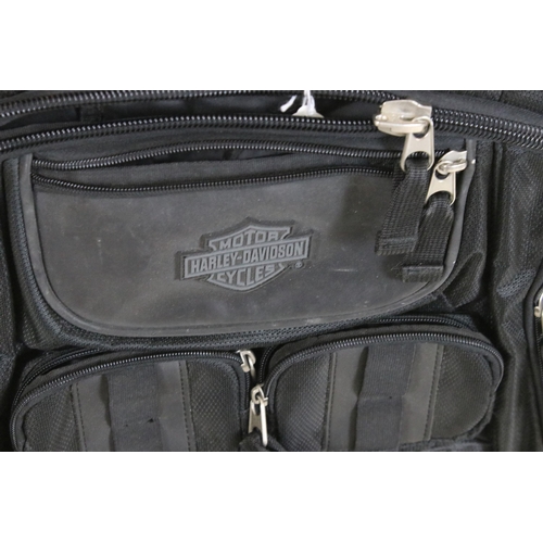 384A - An Official Harley Davidson rucksack, logo to exterior, nylon and polyester construction, with multi... 