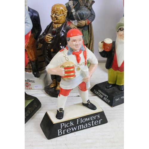 389 - Collection of breweriana vintage advertising figures to include Drambruie Prince Charlie, John Bull ... 