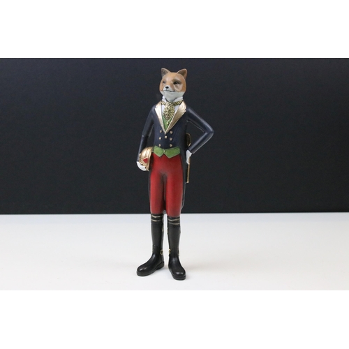 44 - Group of four fox huntsman related figures to include Little Acorns 'Foxy Gent', Staffordshire fox f... 