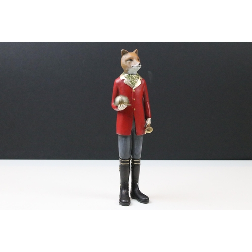 44 - Group of four fox huntsman related figures to include Little Acorns 'Foxy Gent', Staffordshire fox f... 