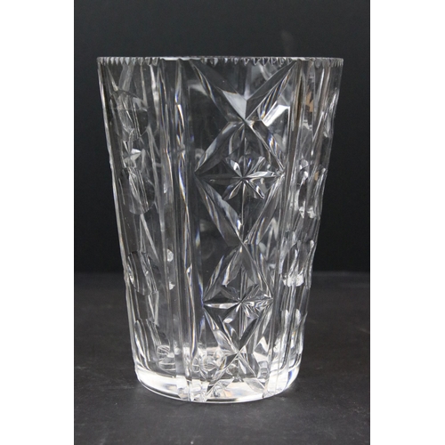 56 - Pair of cut glass celery vase glasses, H 15cm