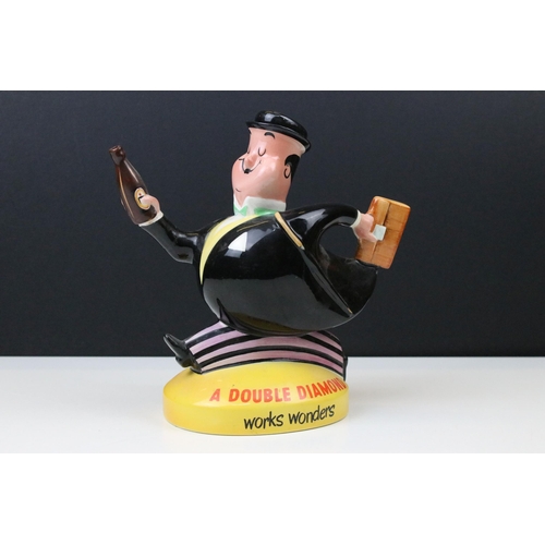 57 - Beswick vintage advertising figure bar jug 1517 'A Double Diamond works wonders' with cork hat H 22c... 