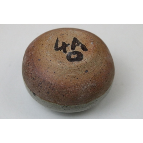 63 - Mike Dodd stoneware yunomi with foliate decoration, impressed mark to base, H 9cm together with six ... 