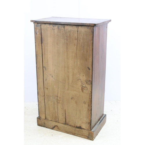 634 - Edwardian walnut and rosewood inlaid music / drinks cabinet, with single glazed door flanked by gilt... 