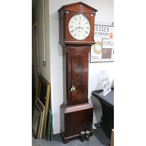 661 - 19th century mahogany longcase clock, by Richard Couch of Brixham, the dial with Roman numerals and ... 