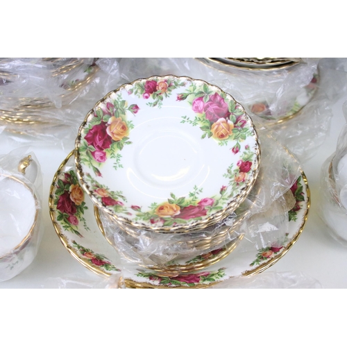 82 - Royal Albert 'Old Country Roses' set to include ten saucers, twelve bowls, six side plates, twelve t... 