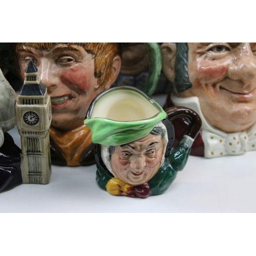 87 - Collection of mixed size Royal Doulton Toby jugs to include Poacher, Town Crier, Granny, etc