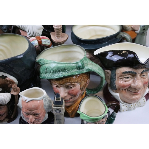 87 - Collection of mixed size Royal Doulton Toby jugs to include Poacher, Town Crier, Granny, etc