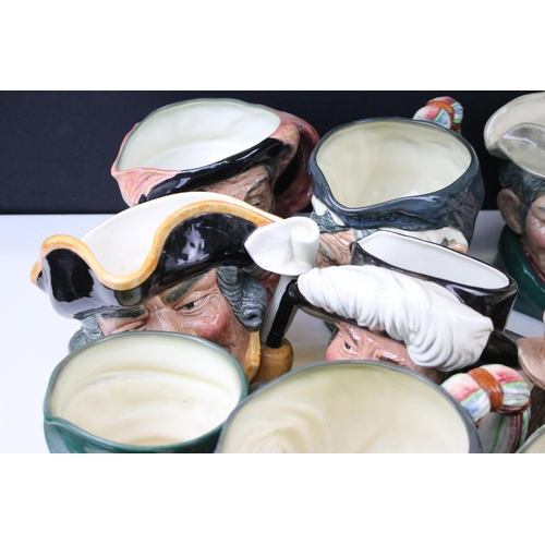 87 - Collection of mixed size Royal Doulton Toby jugs to include Poacher, Town Crier, Granny, etc