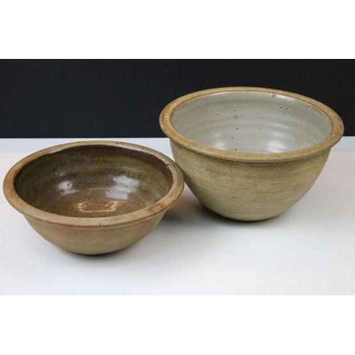 94 - Collection of stoneware ceramics including a small stoneware dish by Hajeong Lee Rogers, wood fired ... 