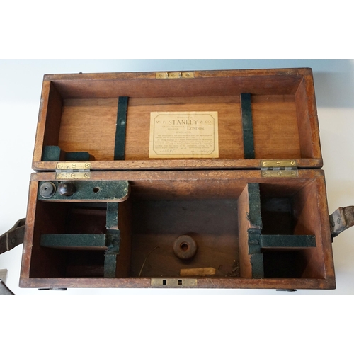 136 - Early 20th Century Stanley of London Surveyors 'dumpy' level, no 10668, within fitted wooden case. M... 