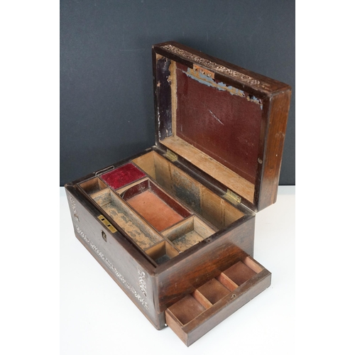 148 - Collection of 19th and early 20th Century wooden boxes to include a rosewood sarcophagus box inlaid ... 