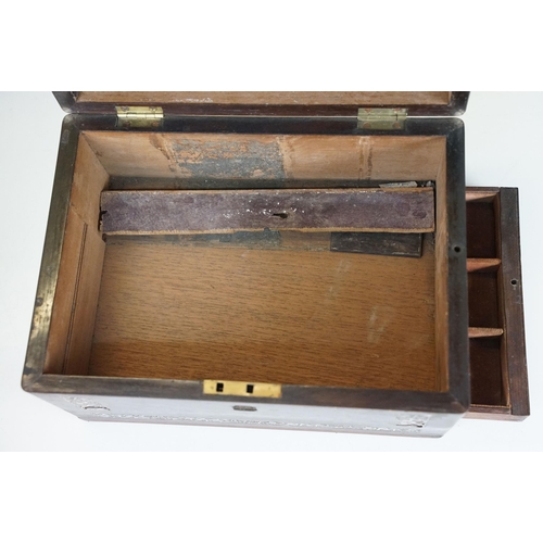 148 - Collection of 19th and early 20th Century wooden boxes to include a rosewood sarcophagus box inlaid ... 