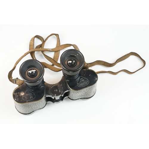 200 - A pair of early to mid 20th century British military field binoculars, marked G. Fournier of Paris, ... 