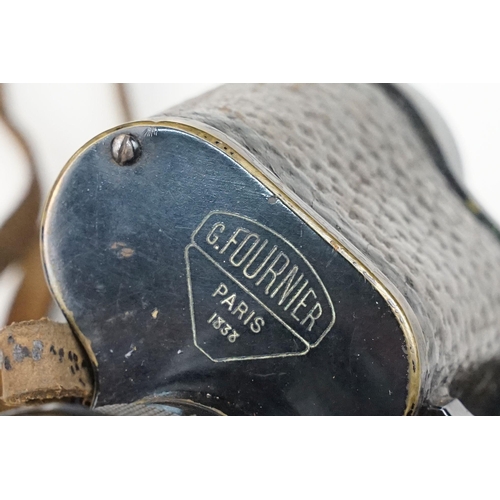 200 - A pair of early to mid 20th century British military field binoculars, marked G. Fournier of Paris, ... 