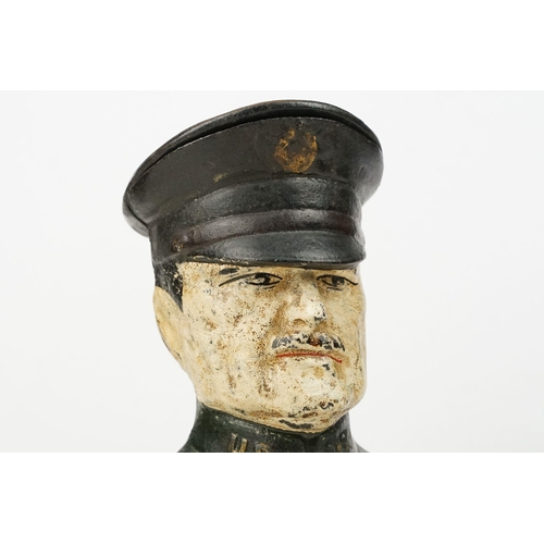 204 - A vintage cast iron 'General Pershing' moneybox, 20cm high.