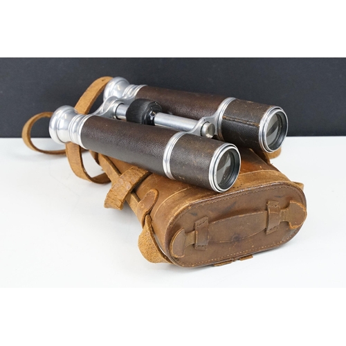 208 - A pair of early to mid 20th century Whyte Thomson & Co. of Glasgow binoculars, aluminium constructio... 