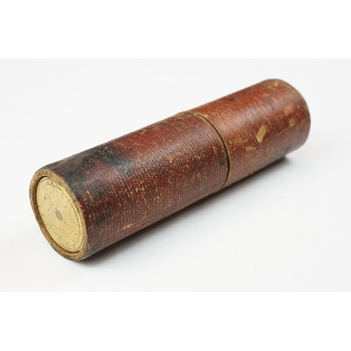 210A - A 19th century mahogany single drawer telescope, in a leather outer tube, possible French naval.