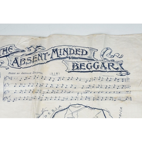 213 - An early 20th century Boer War 'The Absent Minded Beggar souvenir handkerchief.