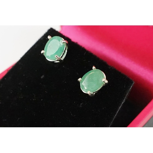 238 - Pair of silver and enamel stud earrings, cased