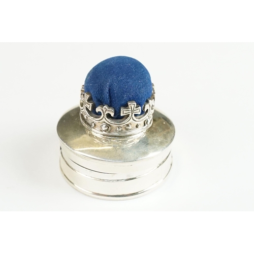 243 - Silver Royal crown pin cushion