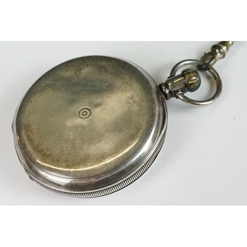 260 - A fully hallmarked sterling silver full hunter pocket watch, white enamel dial with sub second hand ... 