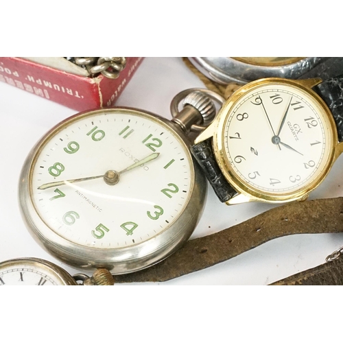 265 - A collection of watches and pocket watches to include a world war one era trench watch.