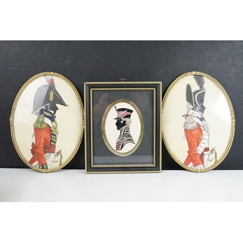 270 - Enid Elliott Linder, military silhouette, signed in pencil lower right, 8.5 x 6cm, framed and glazed... 