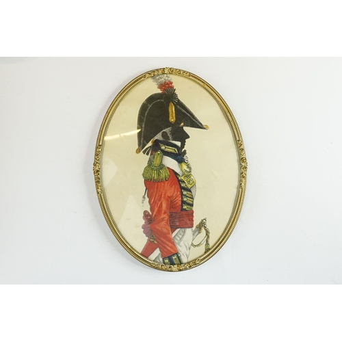 270 - Enid Elliott Linder, military silhouette, signed in pencil lower right, 8.5 x 6cm, framed and glazed... 