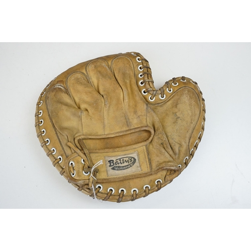 323 - Two vintage Baily's of Glastonbury soft leather softball / baseball catchers mitts.