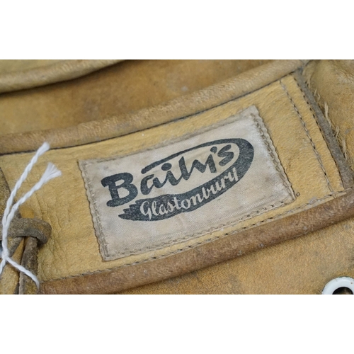 323 - Two vintage Baily's of Glastonbury soft leather softball / baseball catchers mitts.