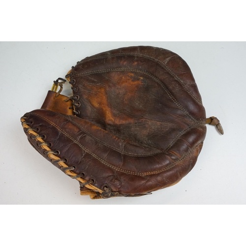 323 - Two vintage Baily's of Glastonbury soft leather softball / baseball catchers mitts.