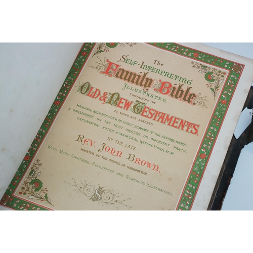 327 - A Victorian 'Self Interpreting' Family Bible by Rev. John Brown, published by James Semple of Glasgo... 