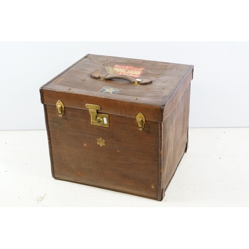 334 - 20th century Army and Navy O.S.L Makers travel case with leather handle with White Star Line travel ... 