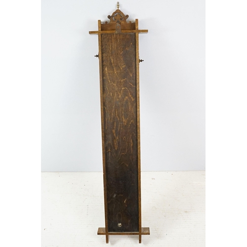 461 - Admiral Fitzroys oak cased barometer, with thermometer, the oak case with gilt metal finial and moun... 