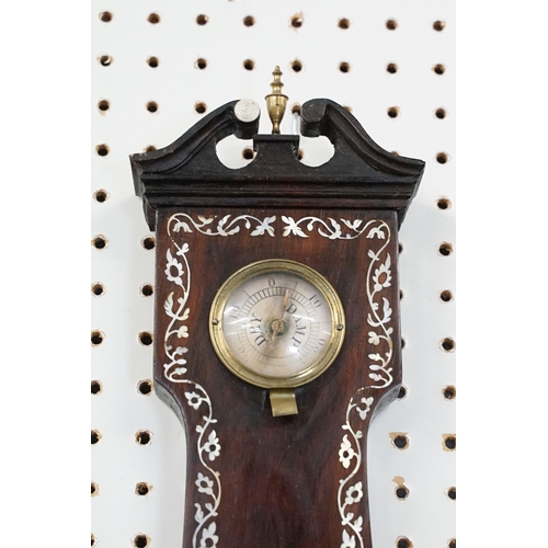 462 - Four banjo wall barometers, one with mother of pearl inlay detail, names to include Jolliffs & Son, ... 