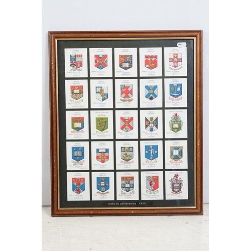 467 - Collection of framed cigarette and trade cards covering various brands and subjects to include Wills... 