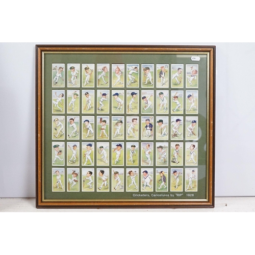 467 - Collection of framed cigarette and trade cards covering various brands and subjects to include Wills... 