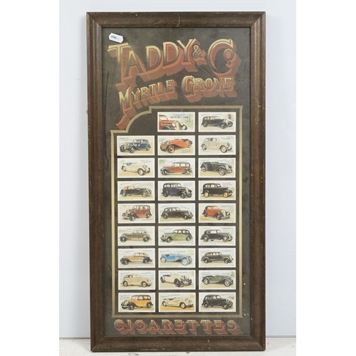 467 - Collection of framed cigarette and trade cards covering various brands and subjects to include Wills... 