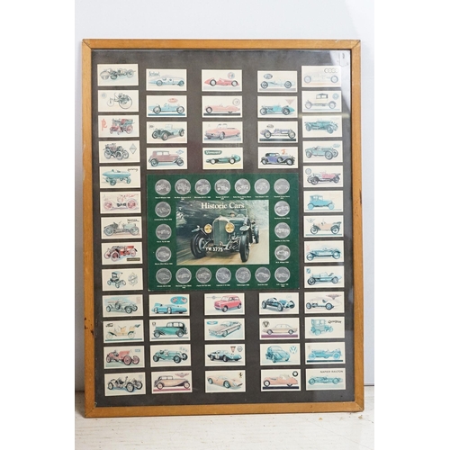 467 - Collection of framed cigarette and trade cards covering various brands and subjects to include Wills... 