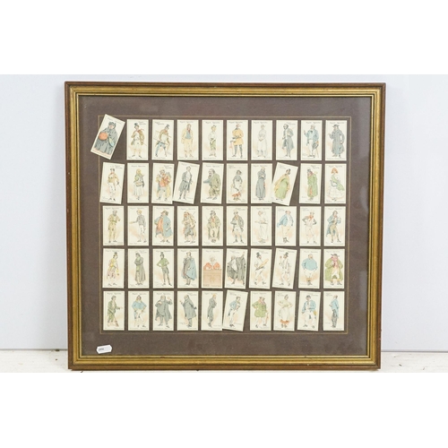 467 - Collection of framed cigarette and trade cards covering various brands and subjects to include Wills... 