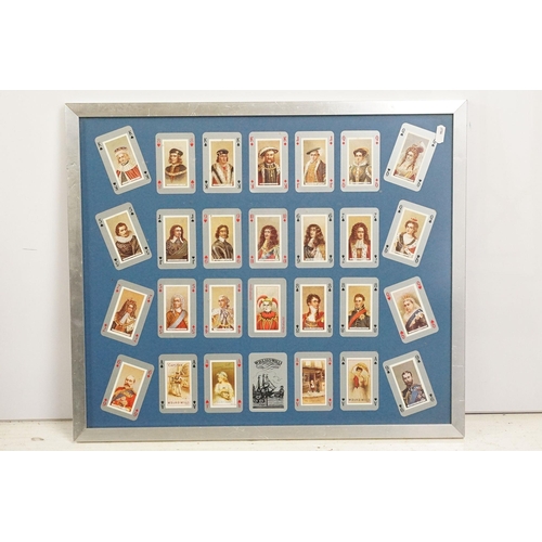 467 - Collection of framed cigarette and trade cards covering various brands and subjects to include Wills... 