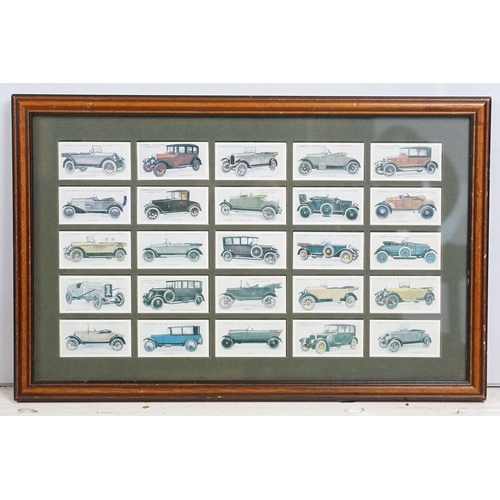 467 - Collection of framed cigarette and trade cards covering various brands and subjects to include Wills... 