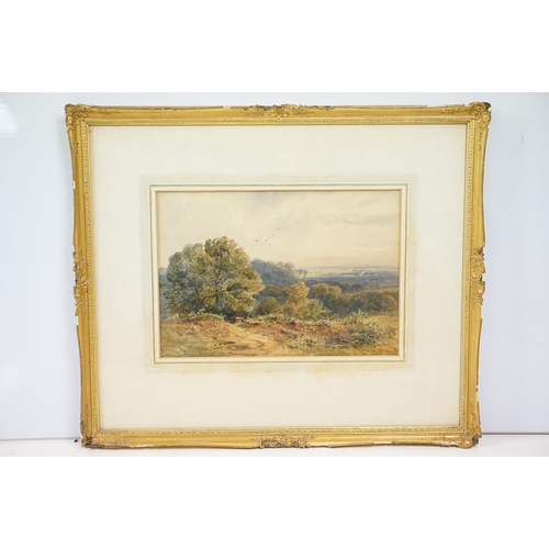 473 - J Mogford, rural scene with cattle, watercolour, signed lower right and dated 1881?, 23.5 x 34cm, Al... 